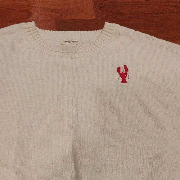 Lauren James Women's Cream Sweater with Red Embroidery - Picture 3 of 7